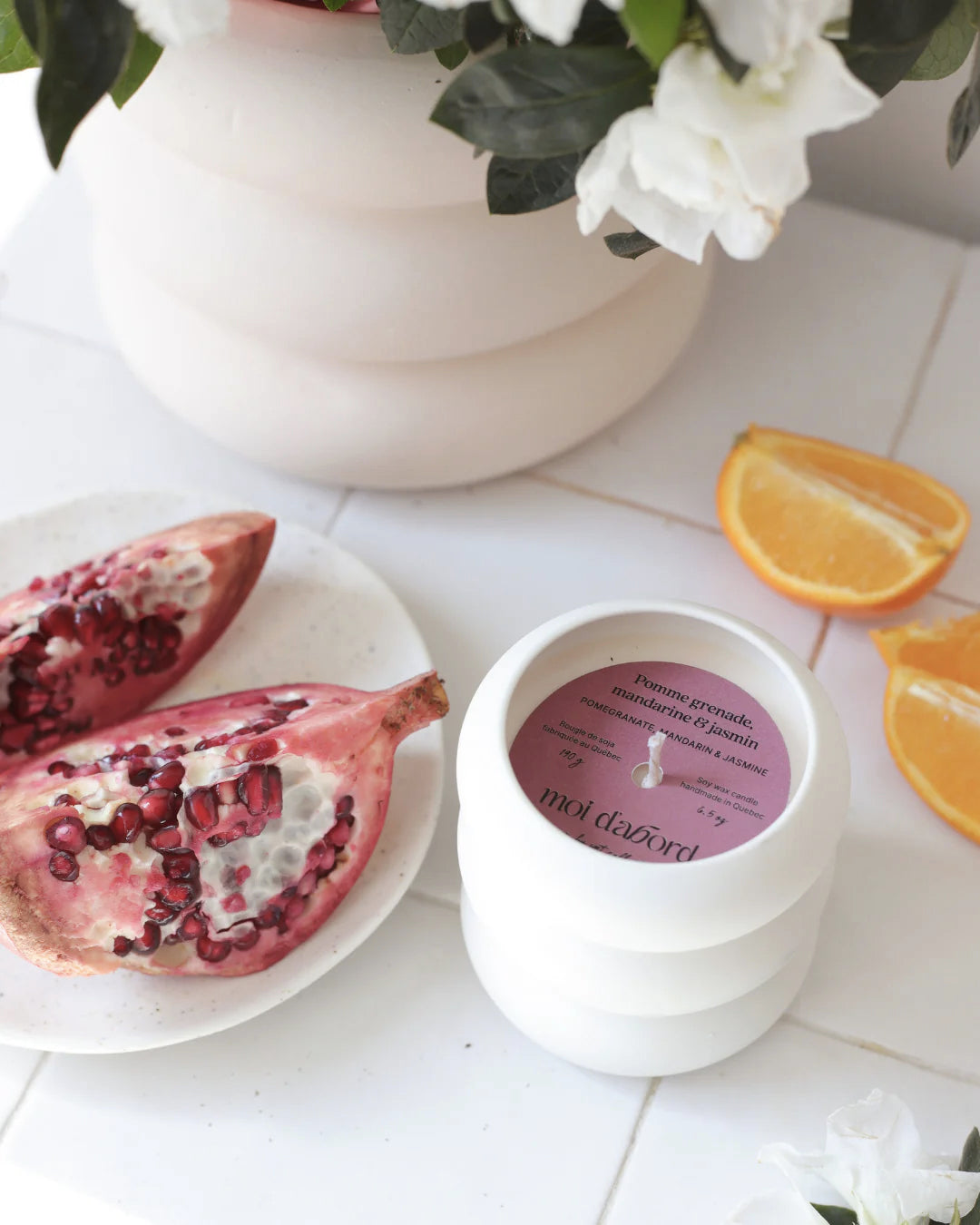 Bougie de soja Bubble - Pomme Grenade, Mandarine & Jasmin - Moi D'abord - 190g